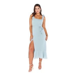 Show me your mumu Claire midi dress silver sage crisp size large